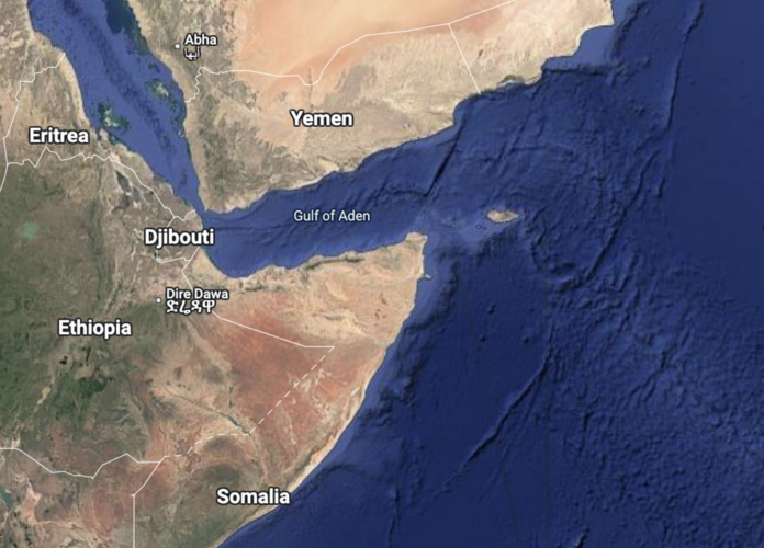 The Gulf of Aden is a deepwater gulf in the Indian Ocean, bordered by Yemen to the north, the Arabian Sea to the east, Djibouti to the west, and Puntland, Somaliland, and the Socotra Archipelago to the south.